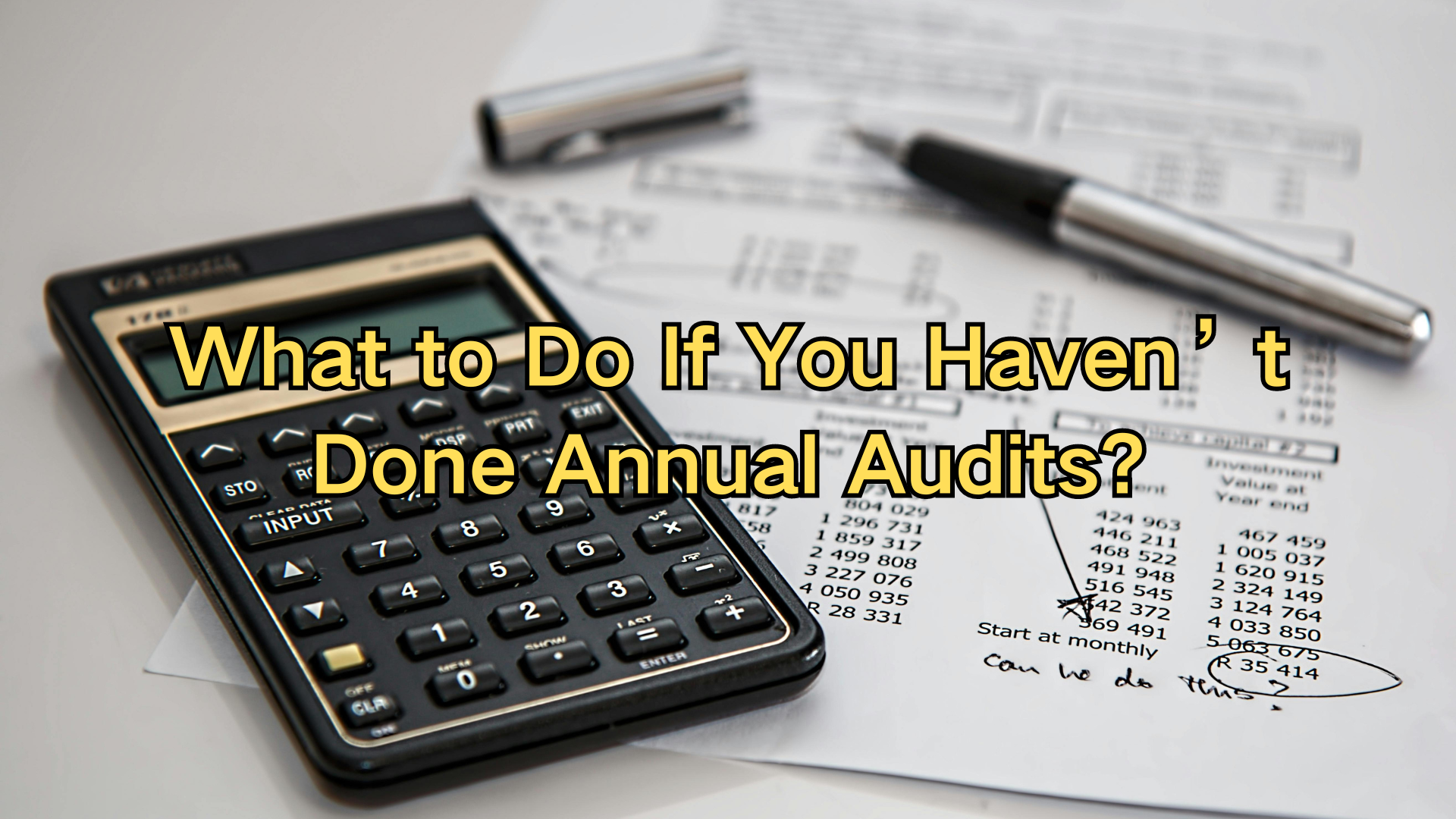 Haven’t Done Annual Audits